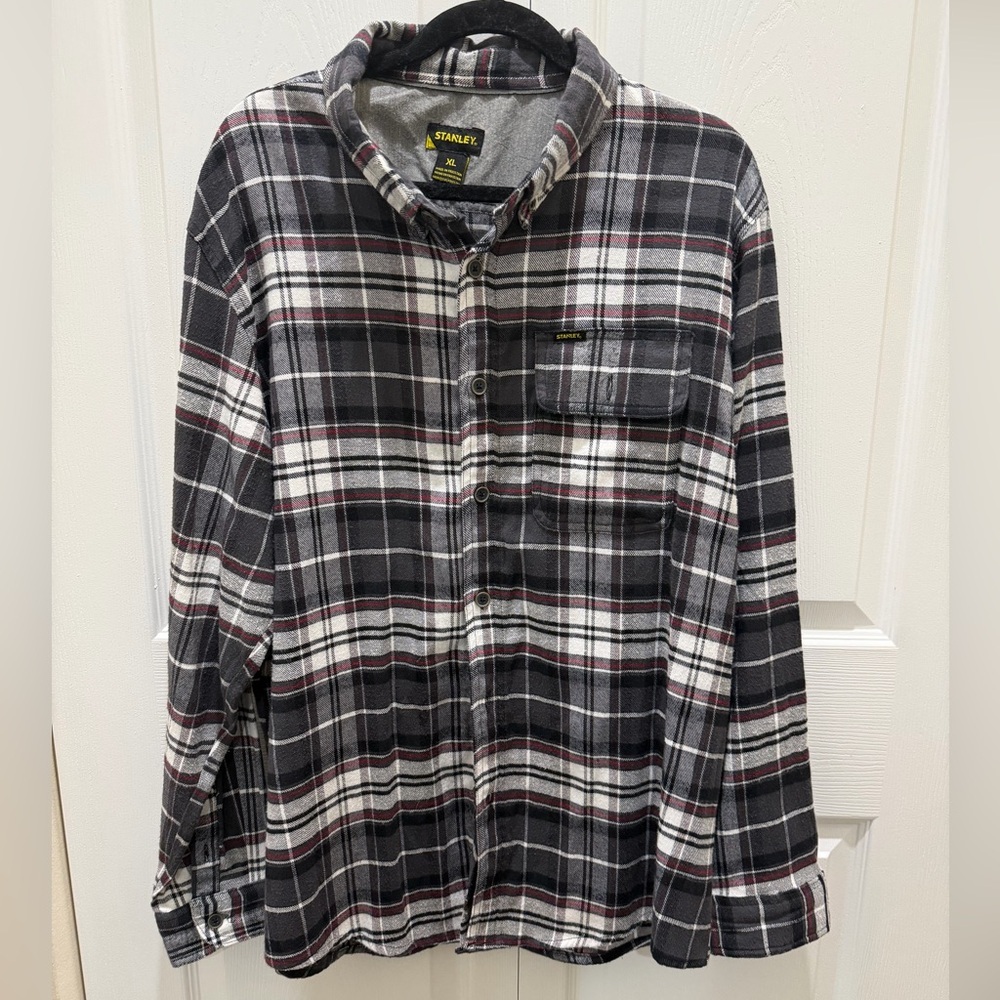 Stanley Workwear Gray and White Checkered Shirt XL
